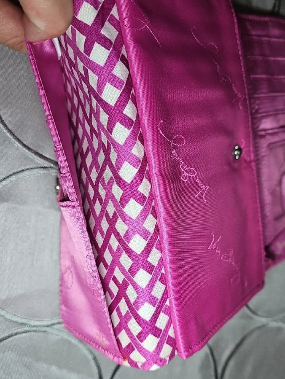 Vera Bradley Quilted Pink & Green Floral Snap Wallet